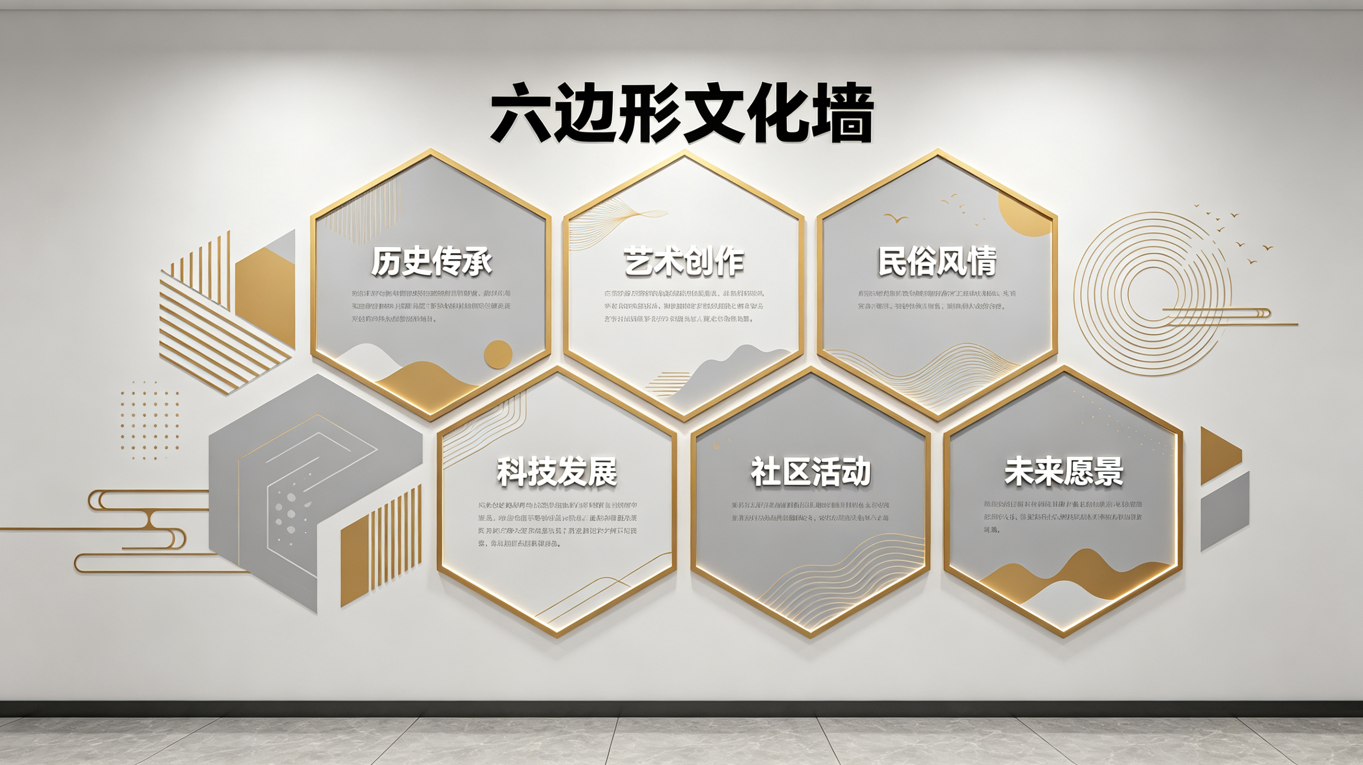 施甸企业文化墙 | 六边形信息美学